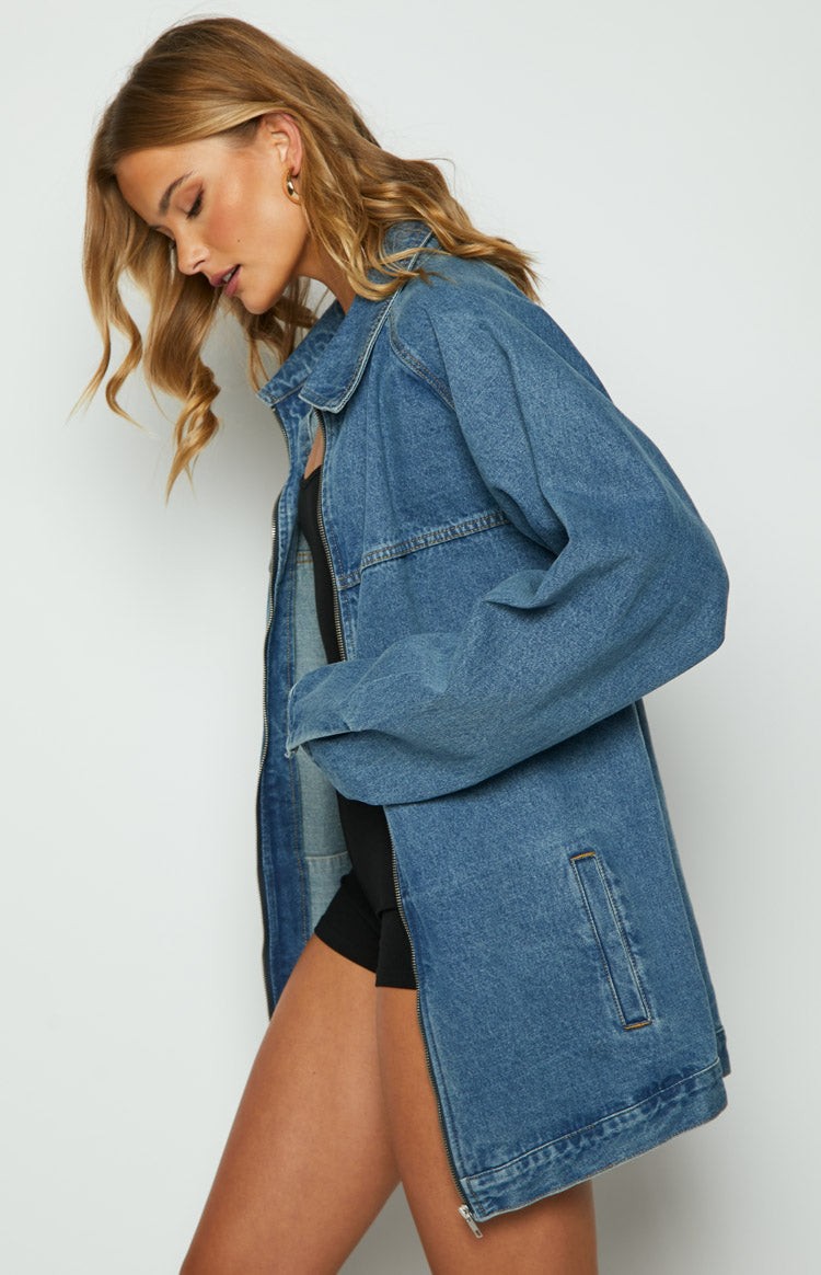 Sally Blue Oversized Denim Jacket view 4