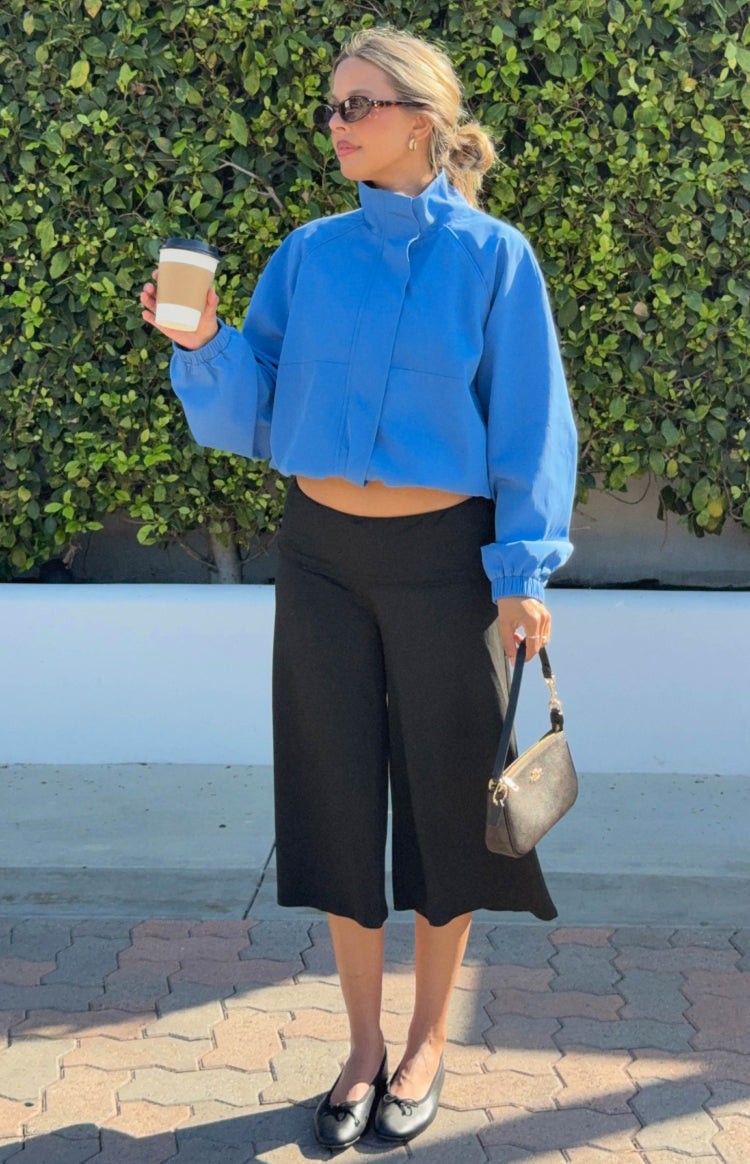 Enya Cobalt Blue Funnel Neck Sports Jacket view 3